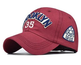 Фото - Бордовая мужская кепка Narason с вышивкой Brooklyn - Men box