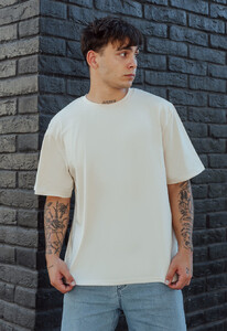 Фото - Футболка бежевая с принтом Staff 2P oversize - Men box