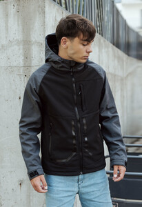 Фото - Мужская двухцветная куртка Staff cu soft shell black & graphite - Men box