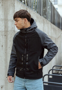 Фото - Мужская двухцветная куртка Staff cu soft shell black & graphite - Men box