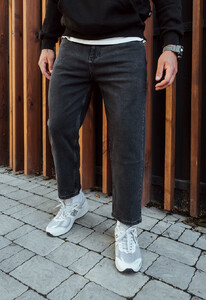 Фото - Джинсы свободные темно-серые Staff dark gray mom - Men box