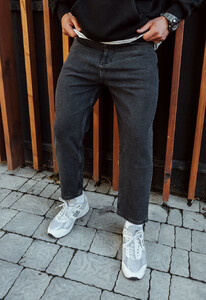 Фото - Джинсы свободные темно-серые Staff dark gray mom - Men box