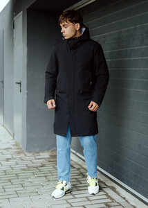 Фото - Однотонная черная парка Staff vo black - Men box
