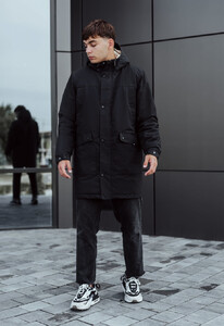 Фото - Однотонная черная парка Staff ba black - Men box