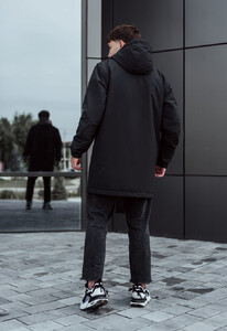 Фото - Однотонная черная парка Staff ba black - Men box