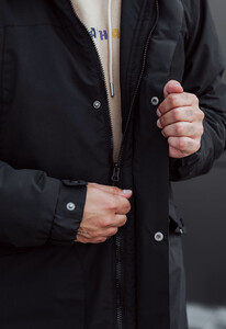 Фото - Однотонная черная парка Staff ba black - Men box