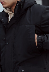 Фото - Однотонная черная парка Staff ba black - Men box