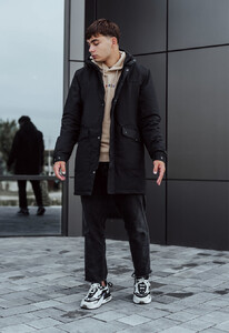 Фото - Однотонная черная парка Staff ba black - Men box