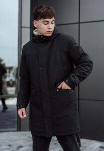 Фото - Однотонная черная парка Staff ba black - Men box