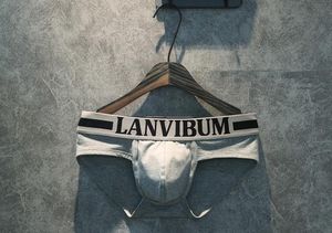 Фото - Повсякденні однотонні чоловічі труси бріфи Lanvibum сірого кольору - Men box