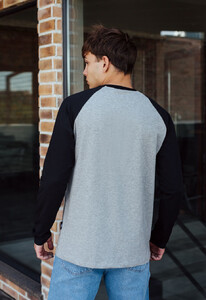 Фото - Лонгслив серо-черный Staff logo black & gray melange - Men box