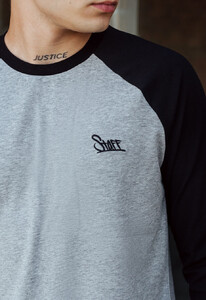 Фото - Лонгслив серо-черный Staff logo black & gray melange - Men box