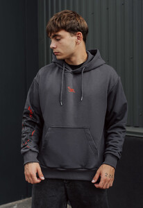 Фото - Худи мужское темно-серое Staff wolf oversize - Men box
