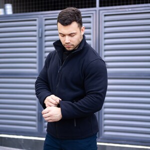 Фото - Толстовка утеплена Pobedov Voin темно-синього кольору - Men box
