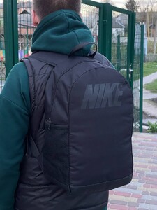Фото - Стильний рюкзак з поліестеру чорний з брендованим лого - Men box