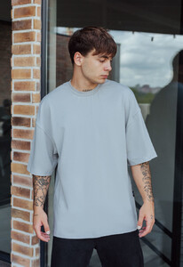 Фото - Універсальна сіра футболка Staff gray oversize - Men box