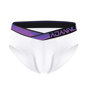 Фото - Чоловічі бріфи Adannu білого кольору з синьою резинкою - Men box