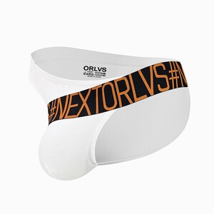 Фото - Мужские трусы от бренда ORLVS белые с черной резинкой - Men box