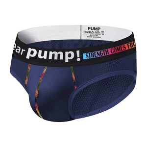 Фото - Сітчасті бріфи Pump темно-синього кольору із чорною резинкою - Men box
