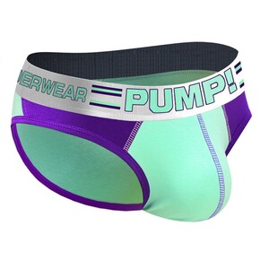 Фото - Мужские брифы Pump бирюзовые с фиолетовыми вставками - Men box