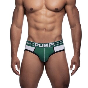 Фото - Бріфи Pump темно-зеленого кольору з білими вставками - Men box