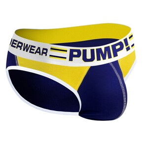 Фото - Бріфи Pump темно-синього кольору із жовтими вставками - Men box