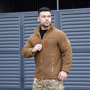 Фото - Утепленная толстовка Pobedov Voin цвета койот с липучками - Men box