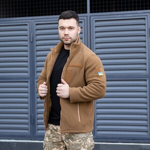 Фото - Утепленная толстовка Pobedov Voin цвета койот с липучками - Men box