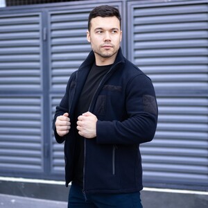Фото - Кофта на флісі з липучками від Pobedov Voin темно-синього кольору - Men box