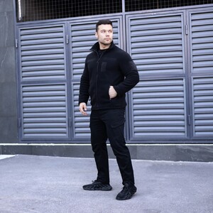 Фото - Флісова кофта бренду Pobedov Voin з липучками чорного кольору - Men box