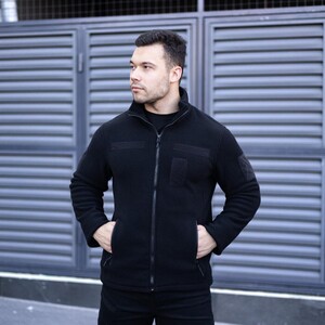 Фото - Флісова кофта бренду Pobedov Voin з липучками чорного кольору - Men box