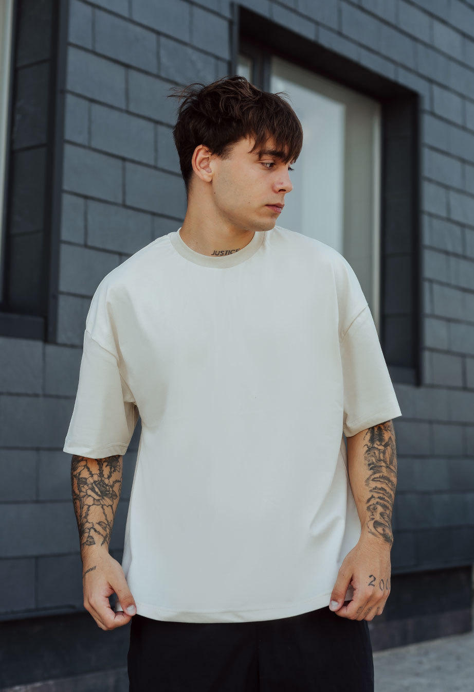 Купить футболку оверсайз молочную Staff milk oversize basic в Киеве ...