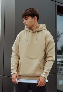 Фото - Базове оверсайз худі Staff beige basic oversize fleece - Men box