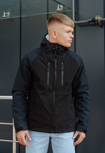 Фото - Двухцветная мужская куртка Staff soft shell st navy & black - Men box
