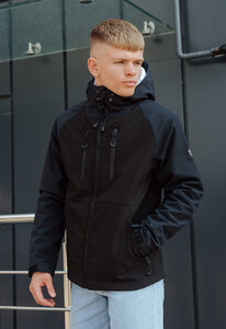 Фото - Двухцветная мужская куртка Staff soft shell st navy & black - Men box