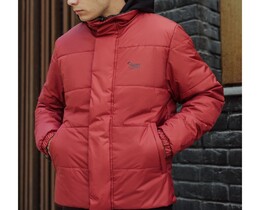 Фото - Двусторонняя черно-бордовая куртка Staff black & bordo - Men box