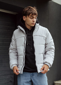 Фото - Светло-серая демисезонная куртка Staff go light gray - Men box