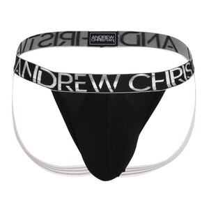 Фото - Джоки от Andrew Christian черные с серебристыми элементами - Men box