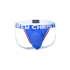 Фото - Джоки от Andrew Christian сетчатые голубые со звездами - Men box