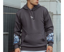 Фото - Чоловіче сіре худі Staff roses & logo - Men box
