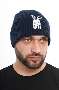 Фото - Унісекс шапка з відворотом Intruder темно-синього кольору - Men box