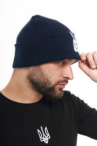 Фото - Унісекс шапка з відворотом Intruder темно-синього кольору - Men box