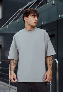 Фото - Серая базовая футболка Staff gray oversize basic - Men box