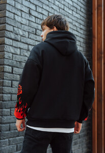 Фото - Утеплене чорне худі Staff no pain oversize fleece - Men box