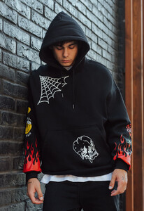 Фото - Утеплене чорне худі Staff no pain oversize fleece - Men box