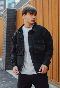 Фото - Черная мужская джинсовая куртка Staff 02 black oversize - Men box