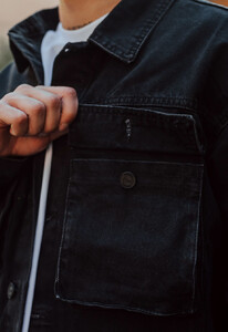 Фото - Черная мужская джинсовая куртка Staff 02 black oversize - Men box