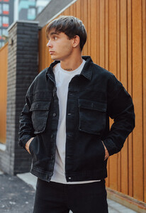 Фото - Черная мужская джинсовая куртка Staff 02 black oversize - Men box