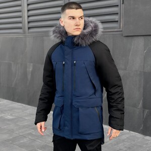 Фото - Парка Pobedov Seniora Udacha Gray. Цвет: темно-синий-черный - Men box