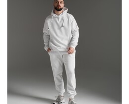 Фото - Теплый оверсайз костюм от Intruder в белом цвете - Men box